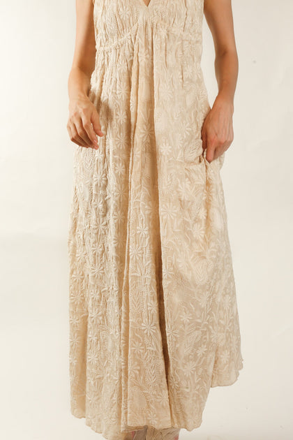 free people meredith maxi dress SILK EMBROIDERED DRESS HANNAH, hand made - MOMO NEW YORK