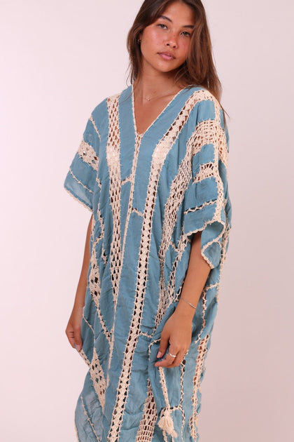 CROCHET EMBROIDERED KAFTAN LUPITA X FREE PEOPLE
