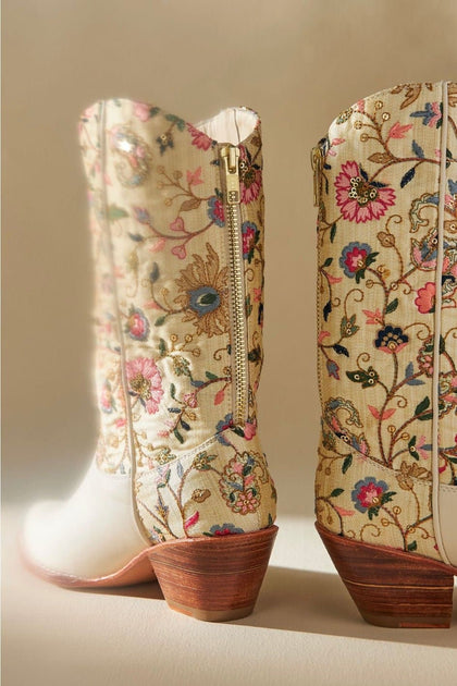 EMBROIDERED WESTERN BOOTS X BHLDN ANTHROPOLOGIE, hand made