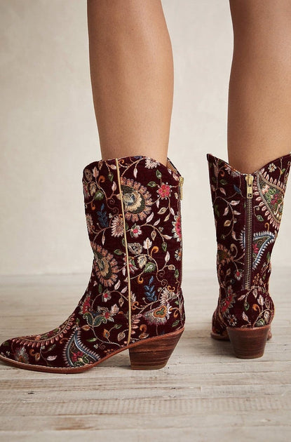 Velvet cowboy outlet boots