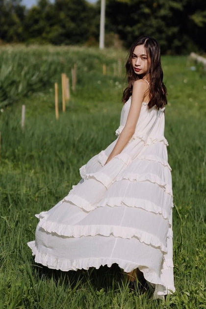MAXI COTTON DRESS EVEREST, hand made - MOMO NEW YORK