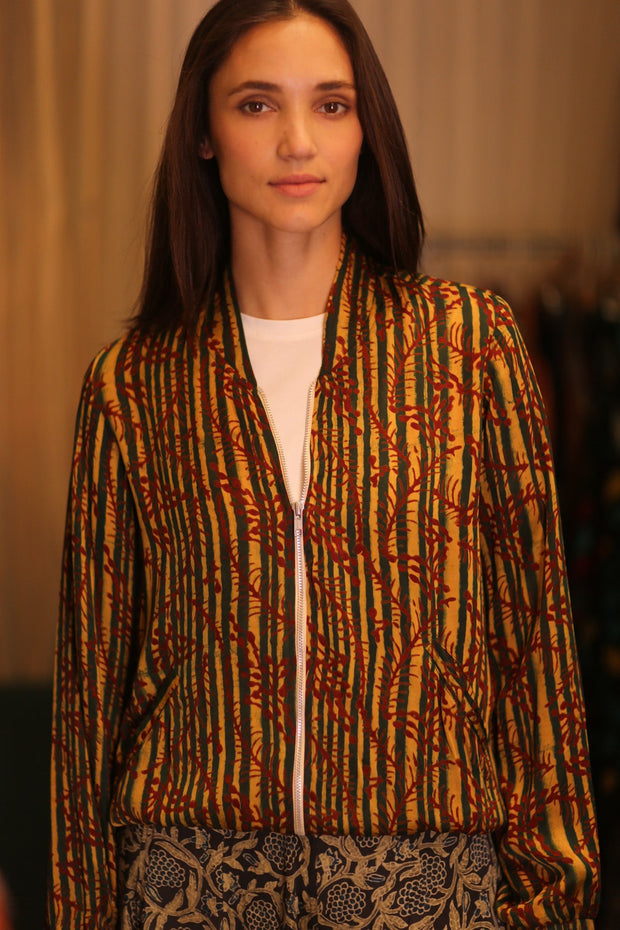 SILK BOMBER JACKET ANCHA KATE