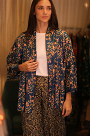 SHORT EMBROIDERED SILK KIMONO ANNA