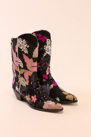 BLACK SEQUIN BOOTS ASBA