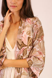 SEQUIN SILK EMBROIDERED KIMONO