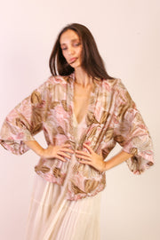 SEQUIN SILK EMBROIDERED KIMONO