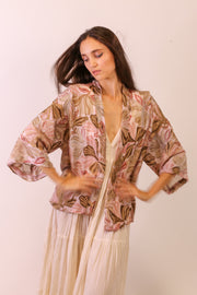 SEQUIN SILK EMBROIDERED KIMONO