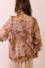 SEQUIN SILK EMBROIDERED KIMONO