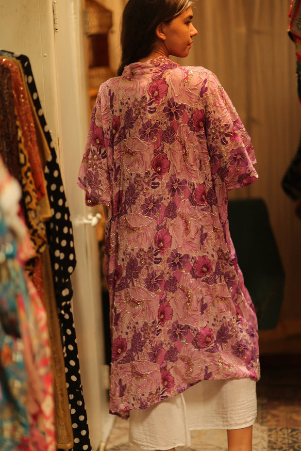 ANDREA EMBROIDERED KIMONO - sustainably made MOMO NEW YORK sustainable clothing, embroidered slow fashion