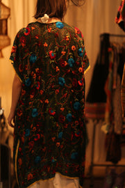 BIANCA EMBROIDERED KIMONO - sustainably made MOMO NEW YORK sustainable clothing, Coat slow fashion