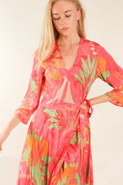 BLOCK PRINT WRAP DRESS HABIBA - sustainably made MOMO NEW YORK sustainable clothing, new slow fashion