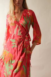 BLOCK PRINT WRAP DRESS HABIBA - sustainably made MOMO NEW YORK sustainable clothing, new slow fashion