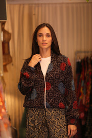 BOMBER JACKET SILK ANCHA DOMI - sustainably made MOMO NEW YORK sustainable clothing, bomberjacket slow fashion