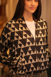 BOMBER JACKET SILK ANCHA ISRA - sustainably made MOMO NEW YORK sustainable clothing, bomberjacket slow fashion