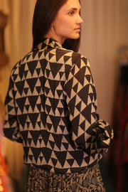 BOMBER JACKET SILK ANCHA ISRA - sustainably made MOMO NEW YORK sustainable clothing, bomberjacket slow fashion