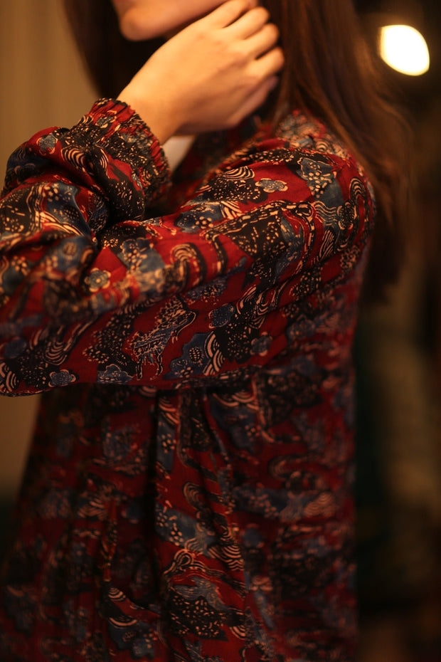 BOMBER JACKET SILK ANCHA POPI - sustainably made MOMO NEW YORK sustainable clothing, bomberjacket slow fashion