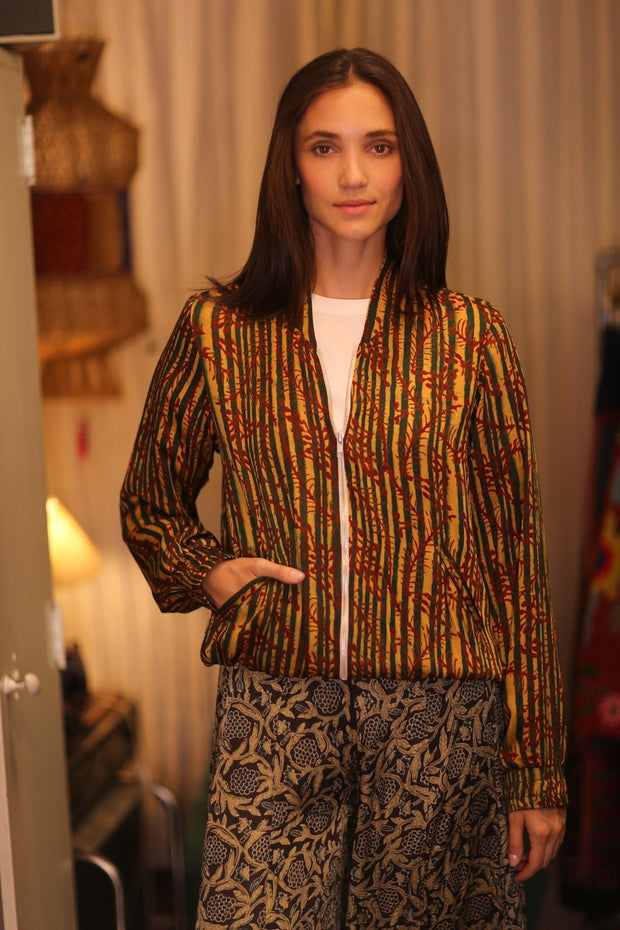 BOMBER SILK JACKET KATE - BANGKOK TAILOR CLOTHING STORE - HANDMADE CLOTHING