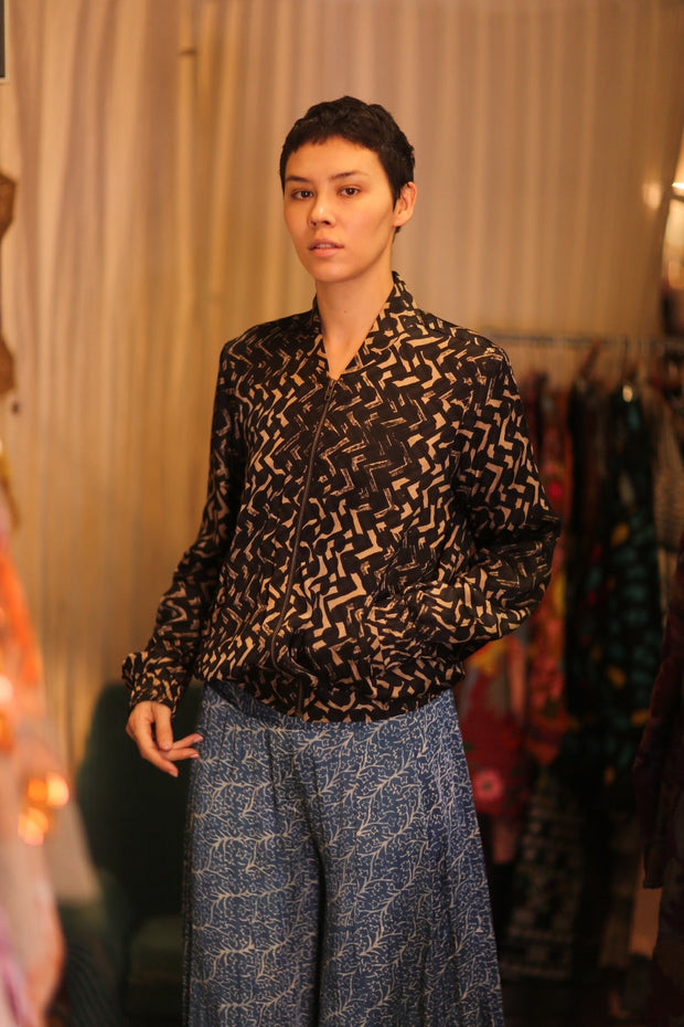 BOMBER SILK JACKET RILAY - BANGKOK TAILOR CLOTHING STORE - HANDMADE CLOTHING