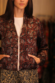 BOMBER SILK JACKET VIDA - BANGKOK TAILOR CLOTHING STORE - HANDMADE CLOTHING
