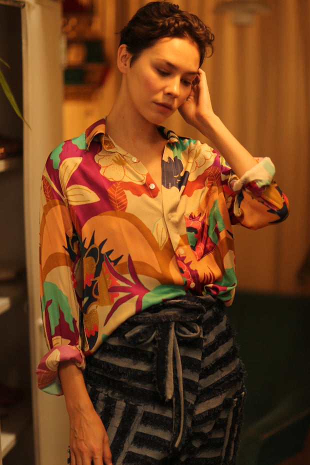 BOYFRIEND BILLIE BROWNIE - sustainably made MOMO NEW YORK sustainable clothing, boyfrend shirt slow fashion