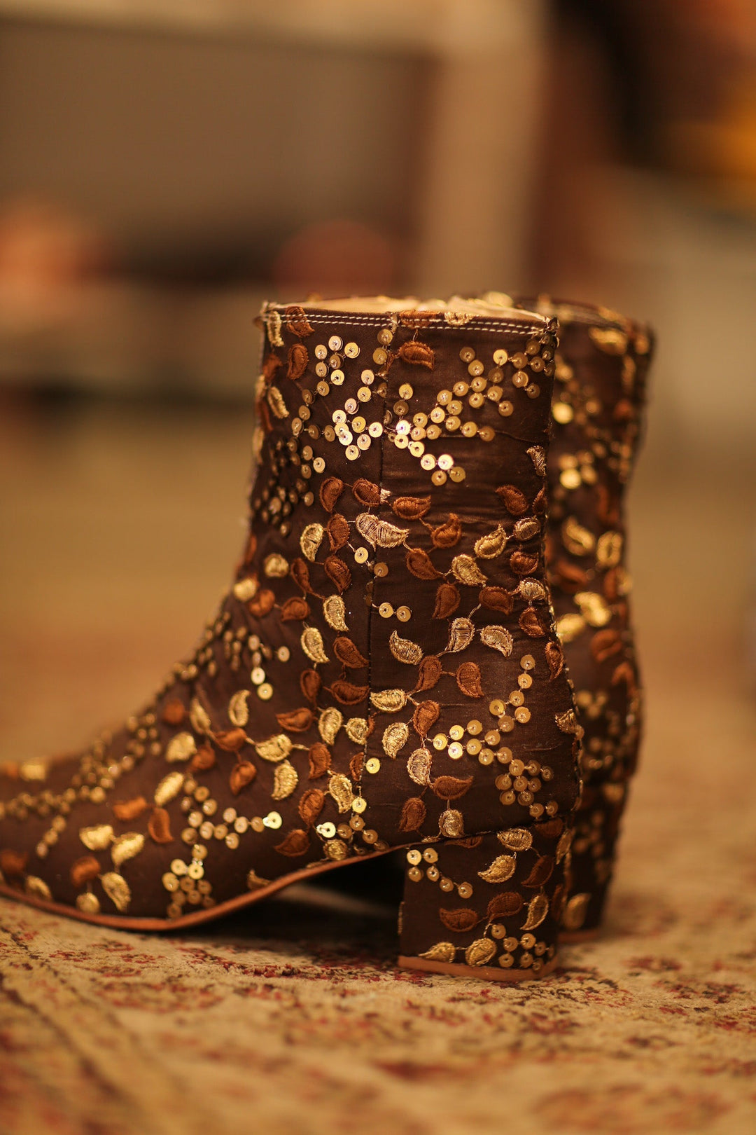 sequin dress boots Womens Block Heel Ankle Boots Dress Boots Glitter Boots Sparkly High Heel Sequin Chunky Ankle Boots Wedding Bridal Party For Carnival Music Concert