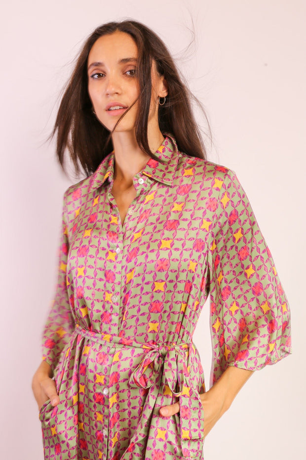 BUTTON DOWN DRESS KIMONO SOKAGI - sustainably made MOMO NEW YORK sustainable clothing, dress slow fashion