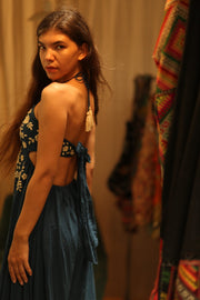 CANDY COTTON EMBROIDERED FLOWER DRESS - sustainably made MOMO NEW YORK sustainable clothing, Boho Chic Dress slow fashion