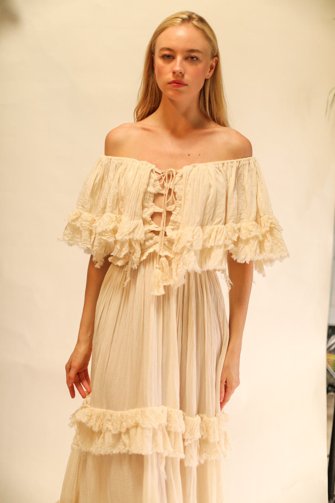 COTTON DRESS XIMENA, hand made - MOMO NEW YORK