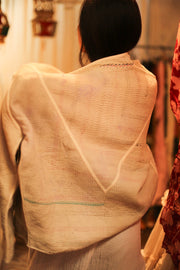 CREAM COLOR KANTHA JACKET MINTA - sustainably made MOMO NEW YORK sustainable clothing, slow fashion