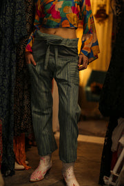 DENIM FISHERMAN PANTS ALBA - sustainably made MOMO NEW YORK sustainable clothing, pants slow fashion