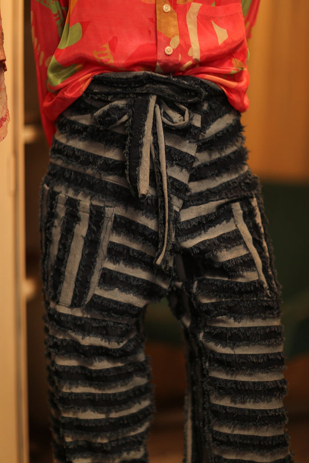 DENIM FISHERMAN PANTS LEROY - sustainably made MOMO NEW YORK sustainable clothing, new slow fashion