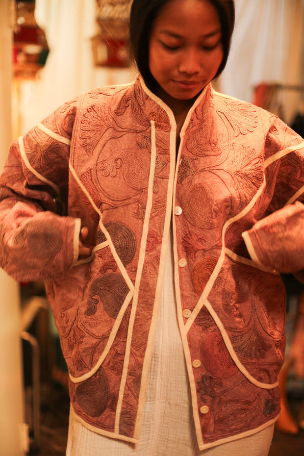 EMBROIDERED JACKET BOB - sustainably made MOMO NEW YORK sustainable clothing, slow fashion