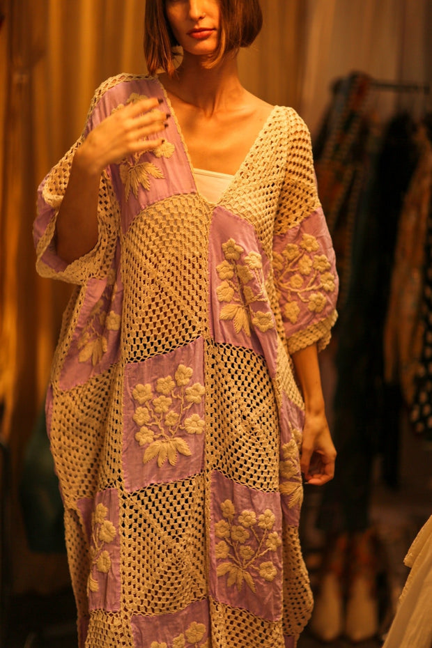 EMBROIDERED KAFTAN DRESS PHOEBIN - sustainably made MOMO NEW YORK sustainable clothing, bestseller slow fashion