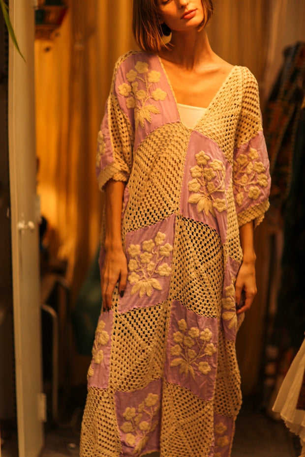 EMBROIDERED KAFTAN DRESS PHOEBIN - sustainably made MOMO NEW YORK sustainable clothing, bestseller slow fashion