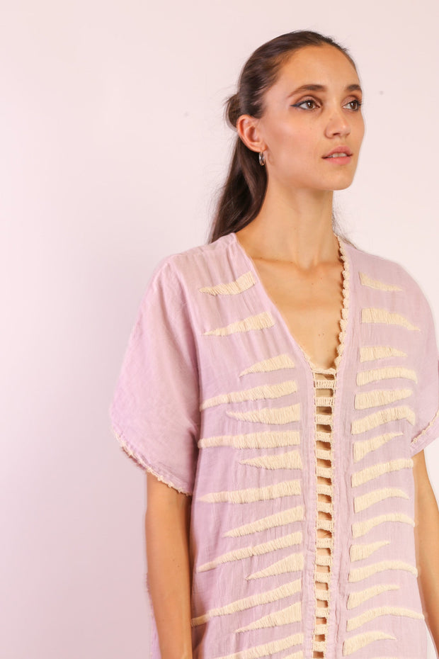 EMBROIDERED KAFTAN LILLY - sustainably made MOMO NEW YORK sustainable clothing, slow fashion