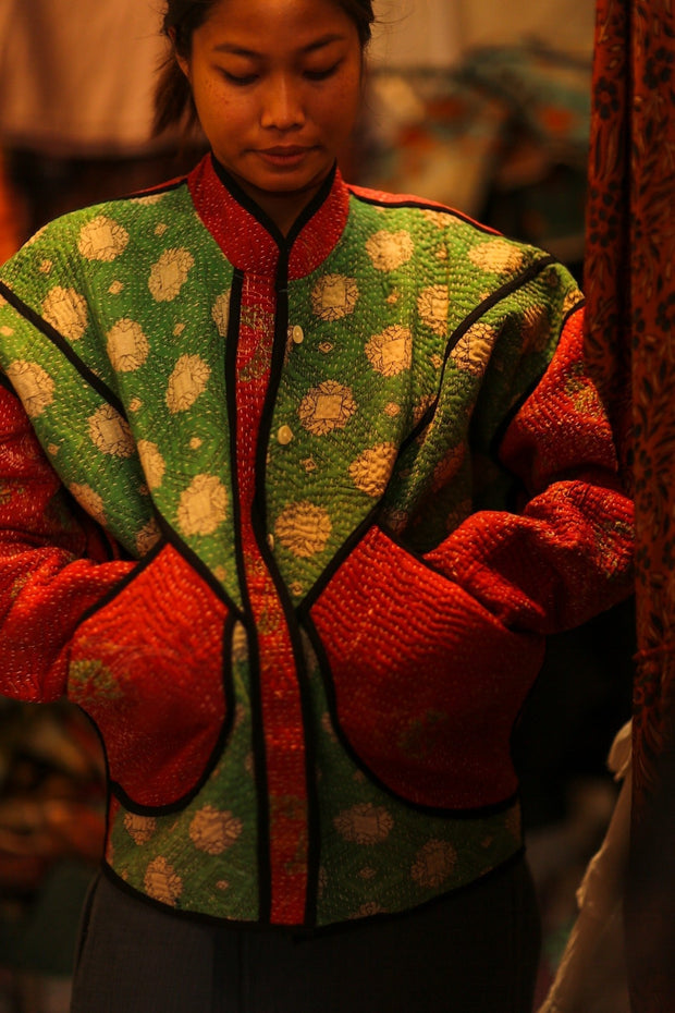EMBROIDERED KANTHA JACKET WINU - sustainably made MOMO NEW YORK sustainable clothing, bestseller slow fashion