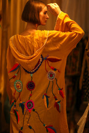 EMBROIDERED KIMONO DREAM GIRL LUCKY - sustainably made MOMO NEW YORK sustainable clothing, kimono slow fashion