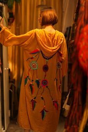 EMBROIDERED KIMONO DREAM GIRL LUCKY - sustainably made MOMO NEW YORK sustainable clothing, kimono slow fashion