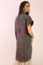 EMBROIDERED KIMONO HARIA - sustainably made MOMO NEW YORK sustainable clothing, slow fashion