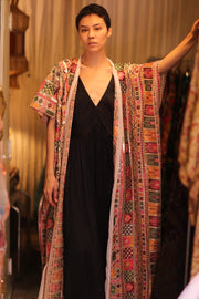 EMBROIDERED KIMONO SILK SUNOSCH - sustainably made MOMO NEW YORK sustainable clothing, kimono slow fashion