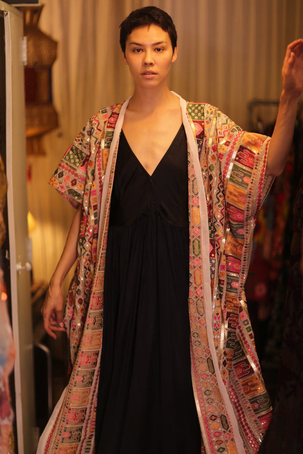 EMBROIDERED KIMONO SILK SUNOSCH - sustainably made MOMO NEW YORK sustainable clothing, kimono slow fashion