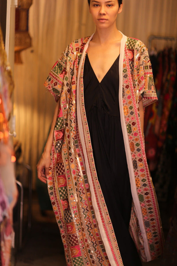 EMBROIDERED KIMONO SILK SUNOSCH - sustainably made MOMO NEW YORK sustainable clothing, kimono slow fashion