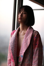 EMBROIDERED PATCHWORK JACKET ROBE SAMIRA - sustainably made MOMO NEW YORK sustainable clothing, Kimono slow fashion
