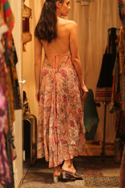 EMBROIDERED SILK DRESS HANNAH - sustainably made MOMO NEW YORK sustainable clothing, dress slow fashion
