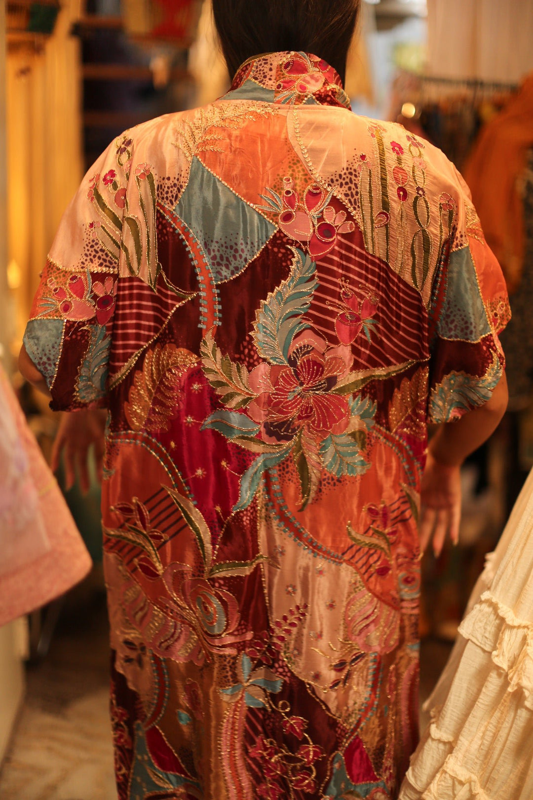 EMBROIDERED SILK KIMONO NATASHA, hand made - MOMO NEW YORK - sust... EMBROIDERED SILK KIMONO NATASHA, hand made - MOMO NEW YORK - sust...