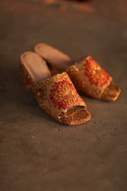 EMBROIDERED SILK MULES LIRETTA - sustainably made MOMO NEW YORK sustainable clothing, slow fashion