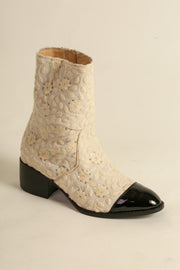 EMBROIDERED SILK PATENT BLACK CAP BOOTS COCOCHA - sustainably made MOMO NEW YORK sustainable clothing, boots slow fashion