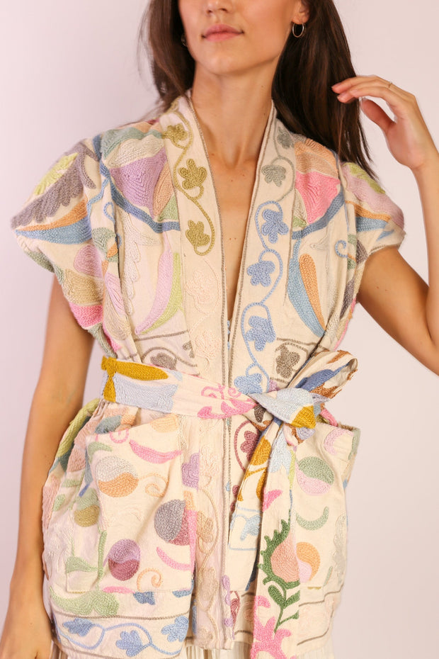 EMBROIDERED VEST ZEYNEP - sustainably made MOMO NEW YORK sustainable clothing, Jacket slow fashion