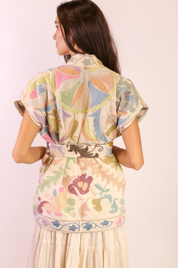 EMBROIDERED VEST ZEYNEP - sustainably made MOMO NEW YORK sustainable clothing, Jacket slow fashion