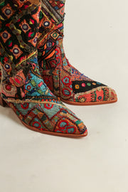 EMBROIDERED WESTERN BOOTS SALMA - sustainably made MOMO NEW YORK sustainable clothing, boots slow fashion